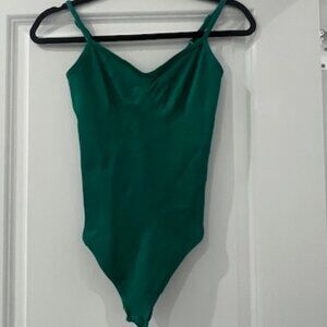 Green OQQ Ribbed Bodysuit - Small